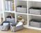 TheWarmHome Storage Bins for Shelves - 11.8x7.9x5.2 inch Grey Small Storage Baskets for Organizing, Fabric Storage Cubes Closet Organizer for Home Nursery Baby Toy Gift Laundry Organization Decorative (Gray)